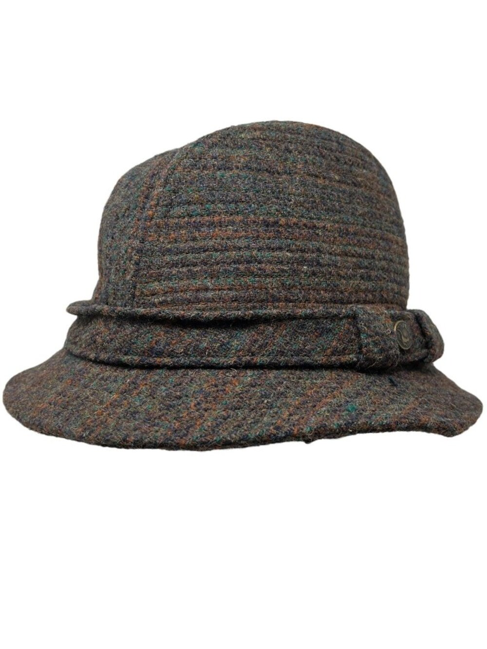 Country Gentleman Trav'ler 7 1/8 Hat Vintage Harris Tweed Wool Fedora Traveler